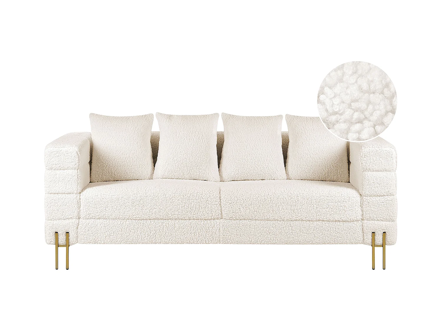 Canapé 3 places GRANNA Bouclé Blanc