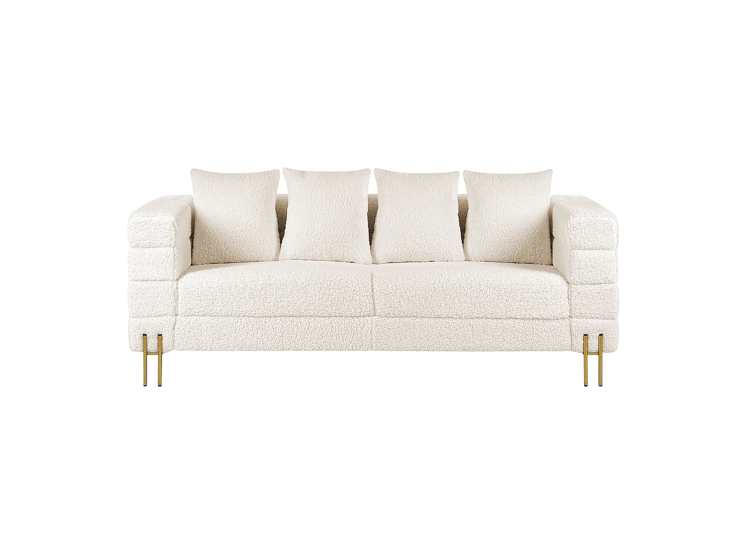 Canapé 3 places GRANNA Bouclé Blanc