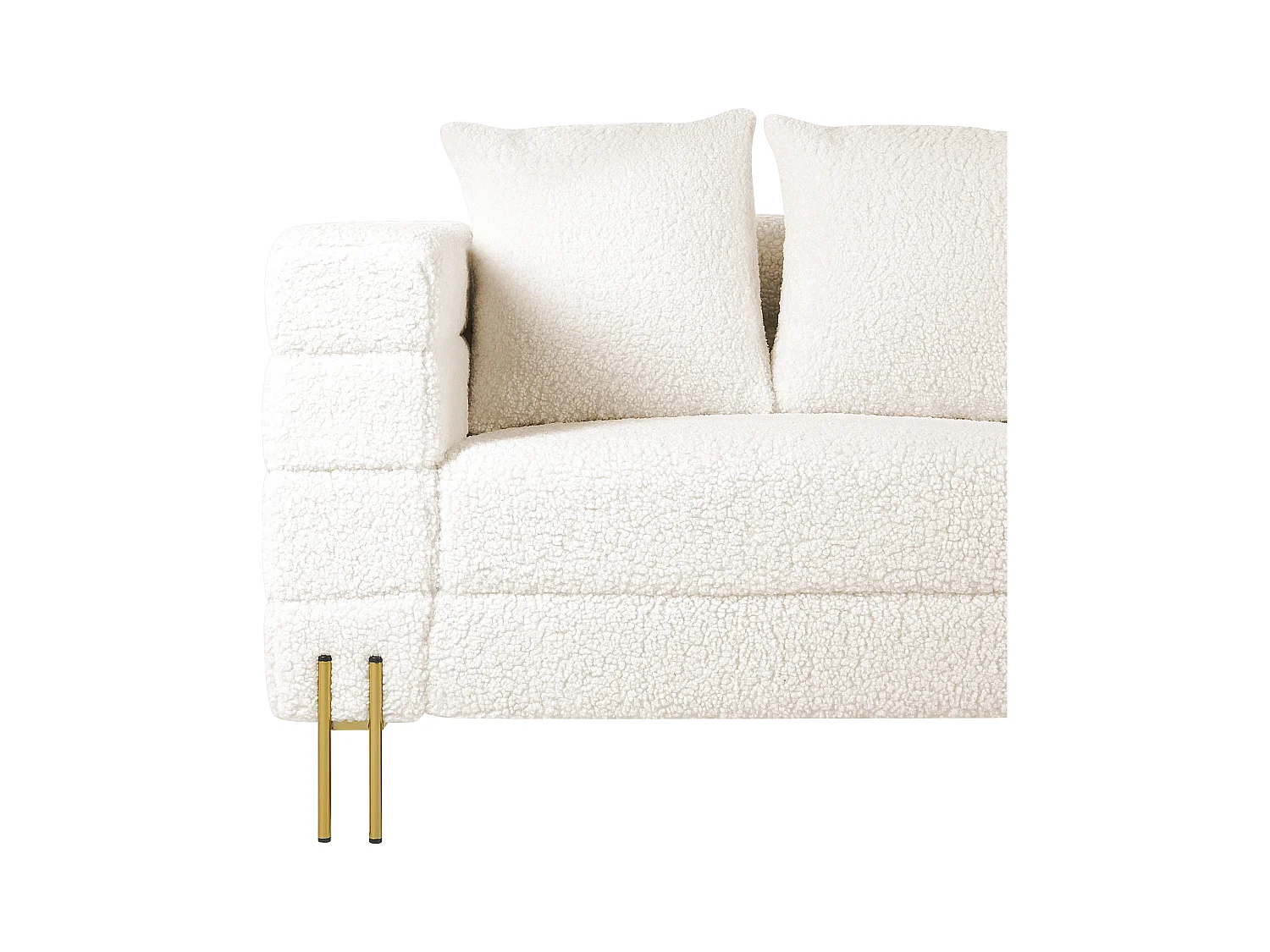 Canapé 3 places GRANNA Bouclé Blanc