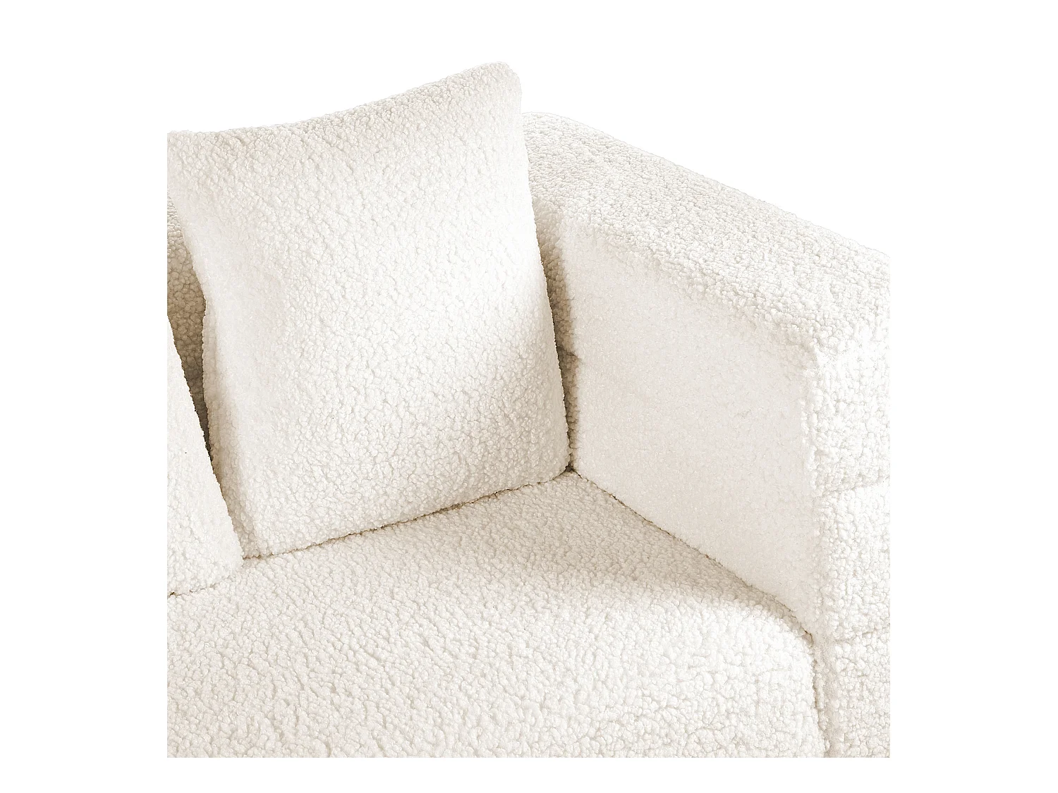 Canapé 3 places GRANNA Bouclé Blanc