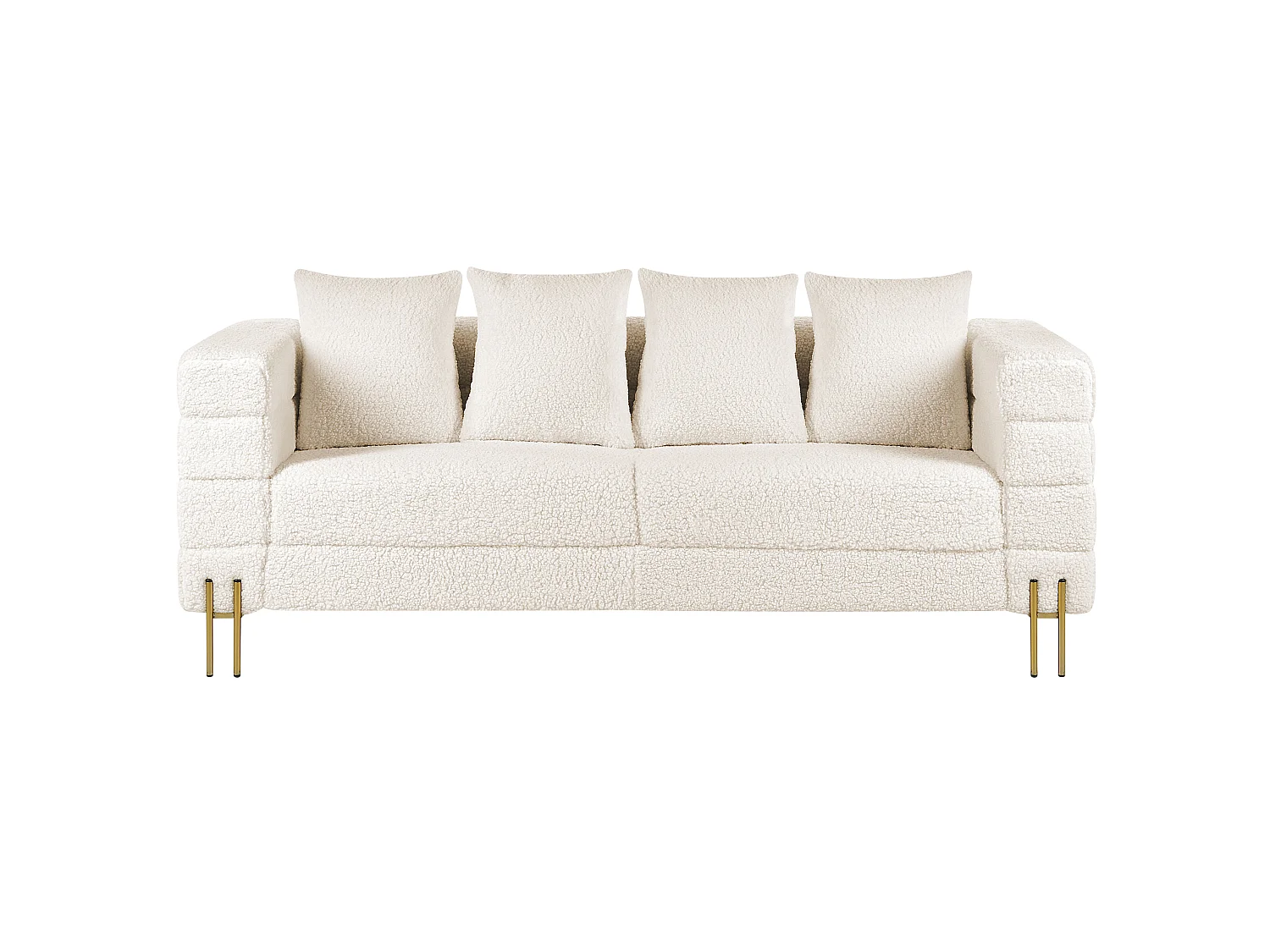 Canapé 3 places GRANNA Bouclé Blanc