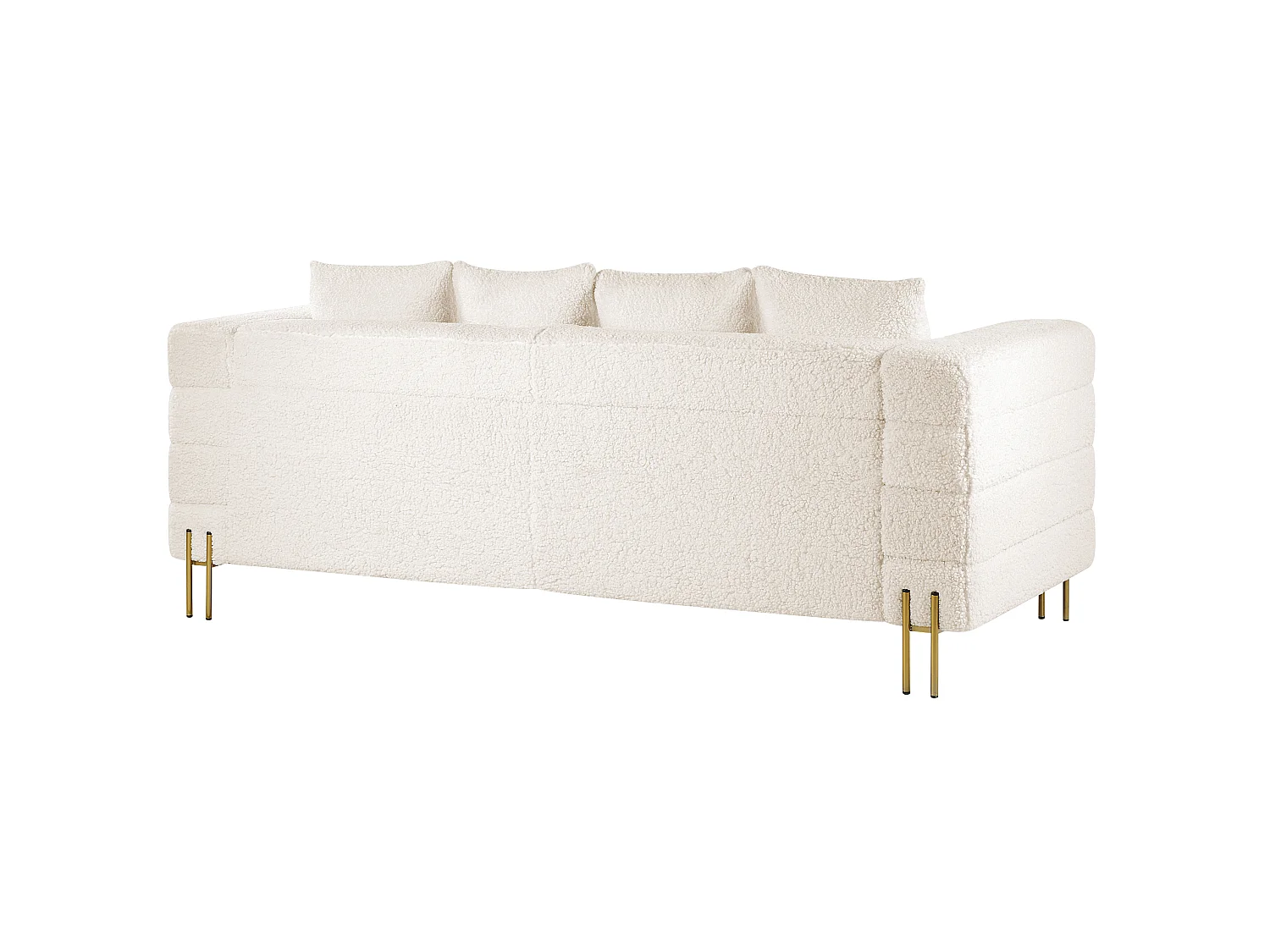 Canapé 3 places GRANNA Bouclé Blanc