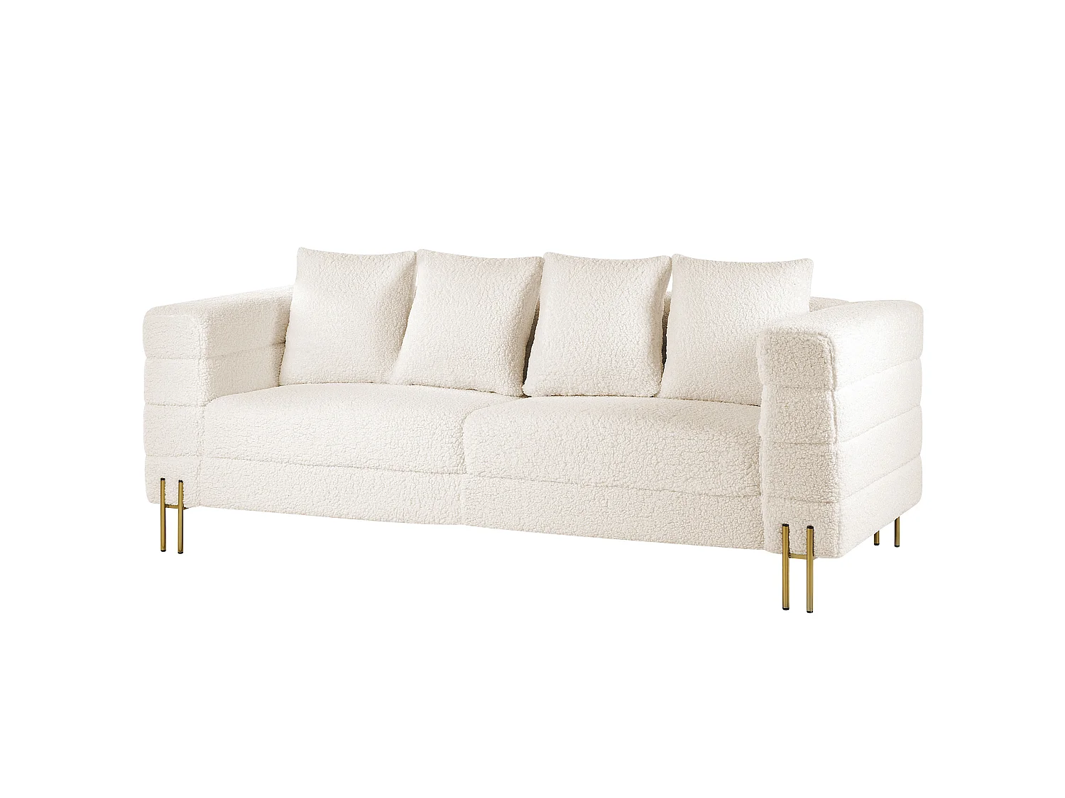 Bank GRANNA Bouclé Wit 3-zitter