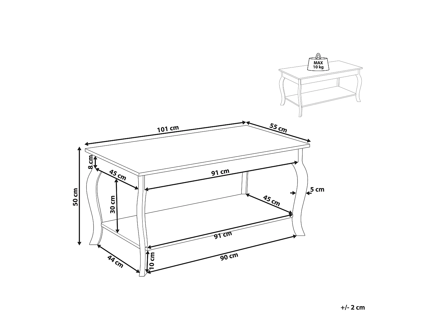 Salontafel HARTFORD Wit