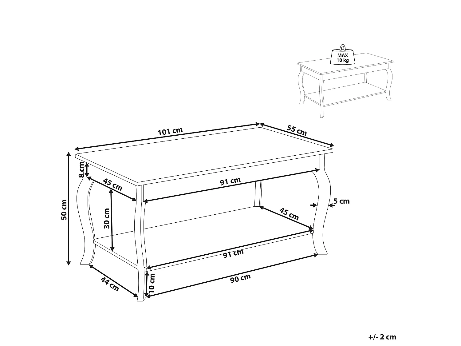 Salontafel HARTFORD Wit