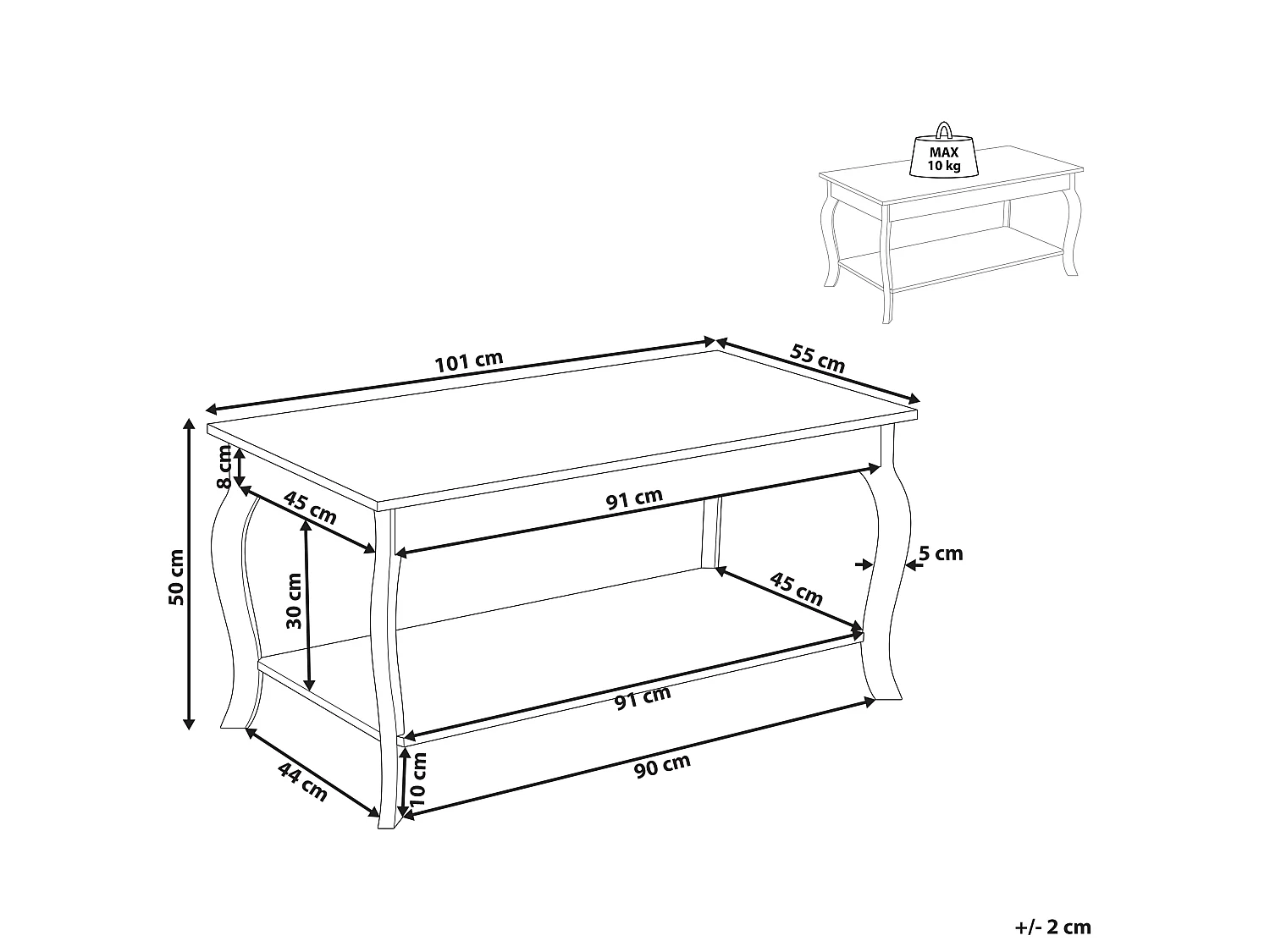 Table basse HARTFORD Blanc