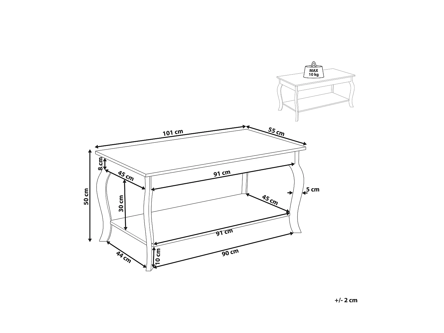 Table basse HARTFORD Blanc