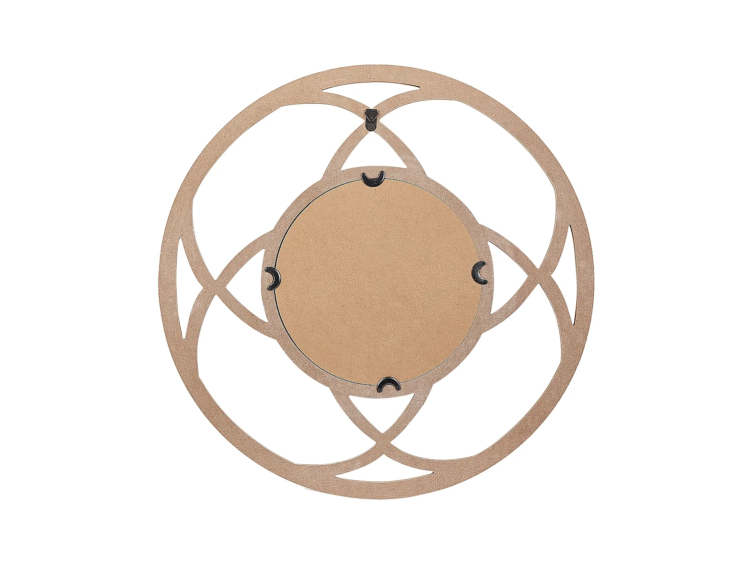 Wandspiegel heller Holzfarbton rund ø 60 cm handgefertigt Modern Iztapalapa