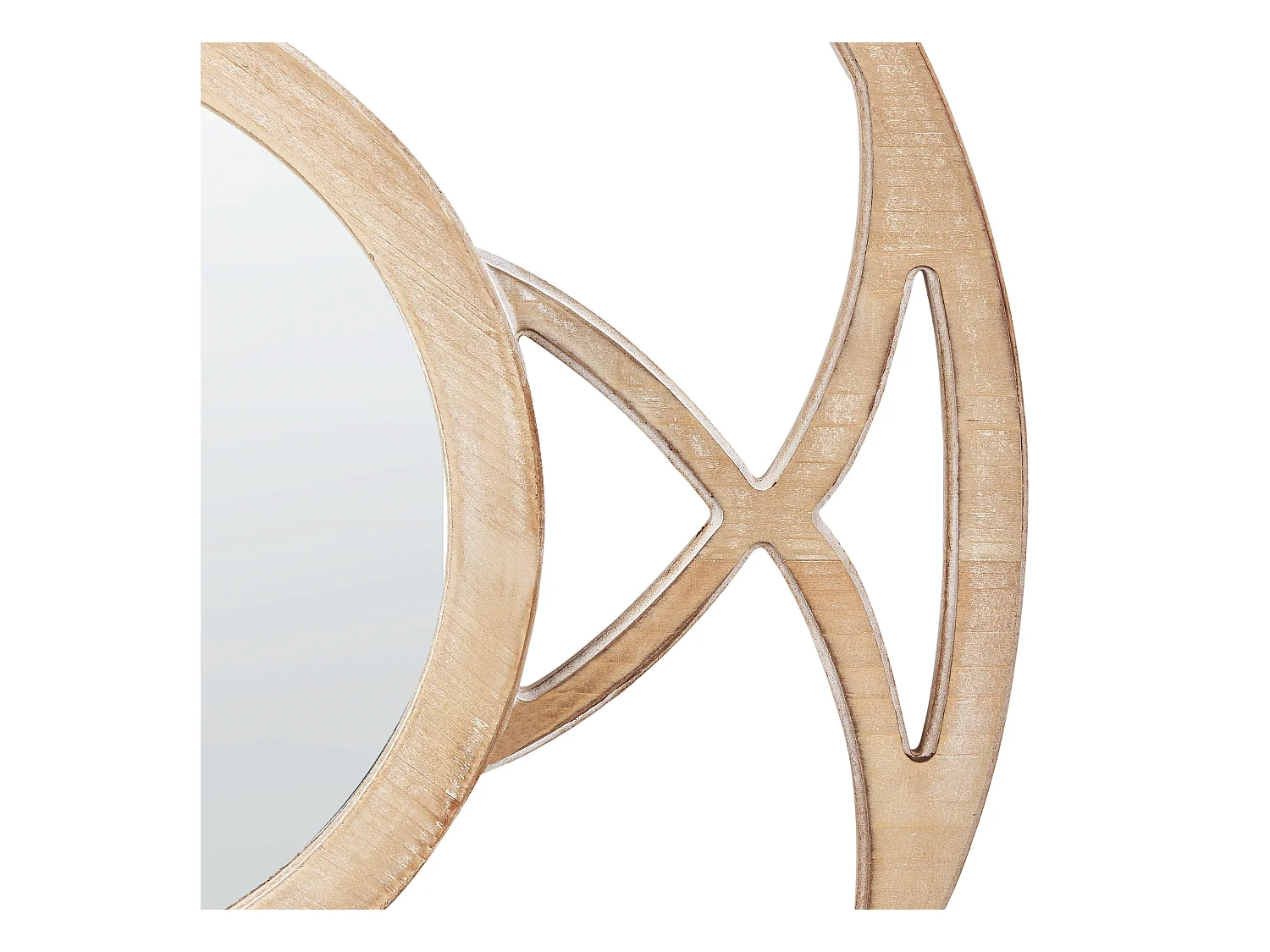 Wandspiegel heller Holzfarbton rund ø 60 cm handgefertigt Modern Iztapalapa