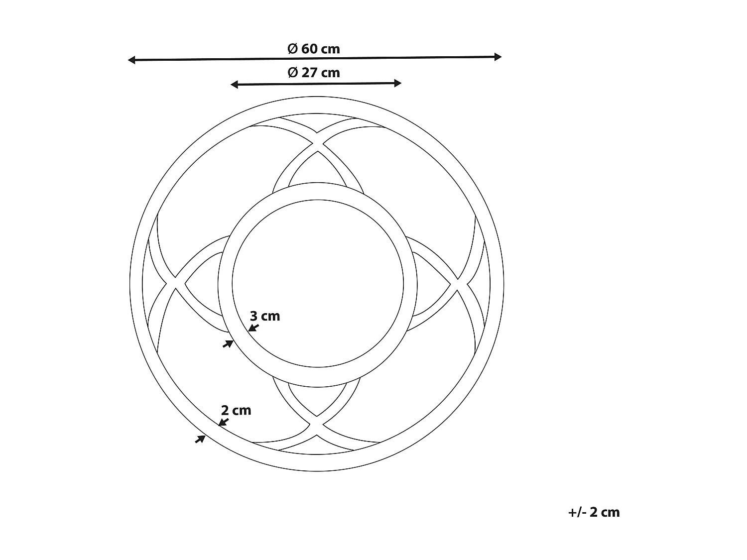 Lustro ścienne IZTAPALAPA 60 cm 60 cm Jasnobrązowy