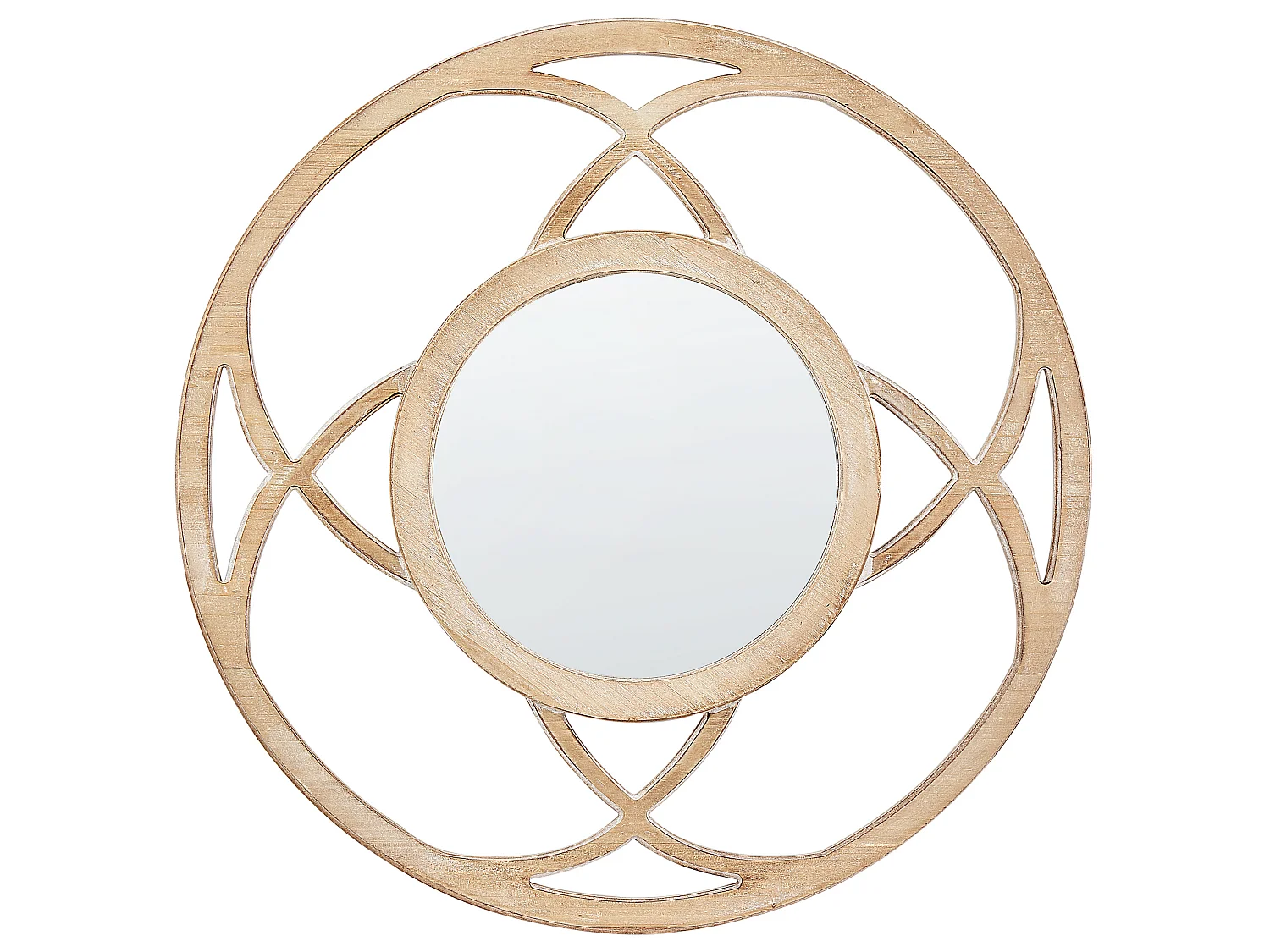 Wall Mirror IZTAPALAPA 60 cm 60 cm Light Fir Wood