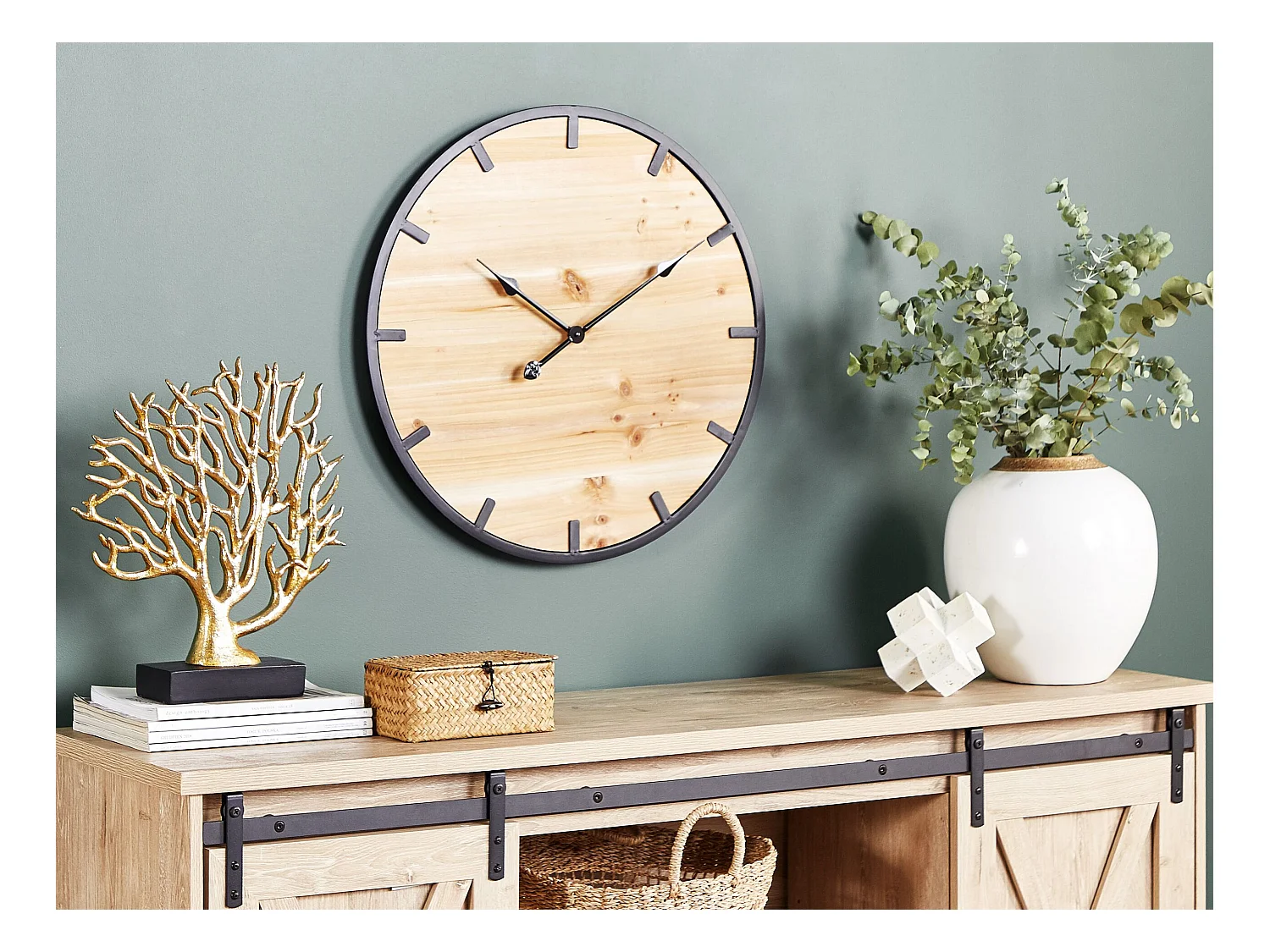 Wandklok CABORCA 60 cm Hout Lichtbruin