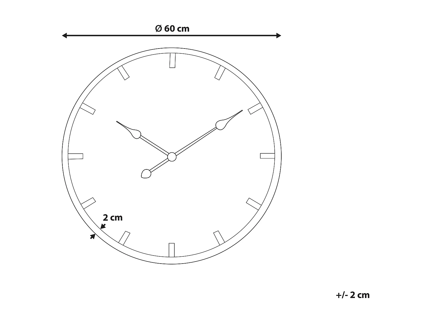 Horloge murale CABORCA 60 cm Bois de sapin Marron clair