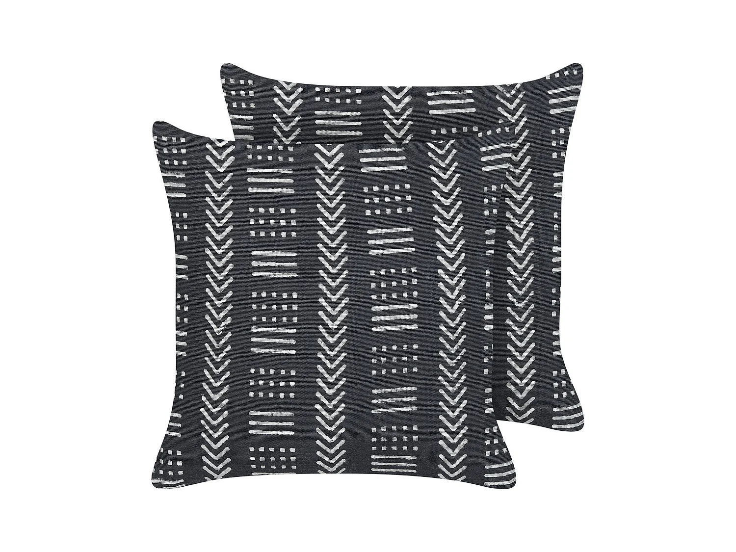 Lot de 2 coussins décoratifs BENZOIN Coton 45 x 45 cm Noir Motif géométrique