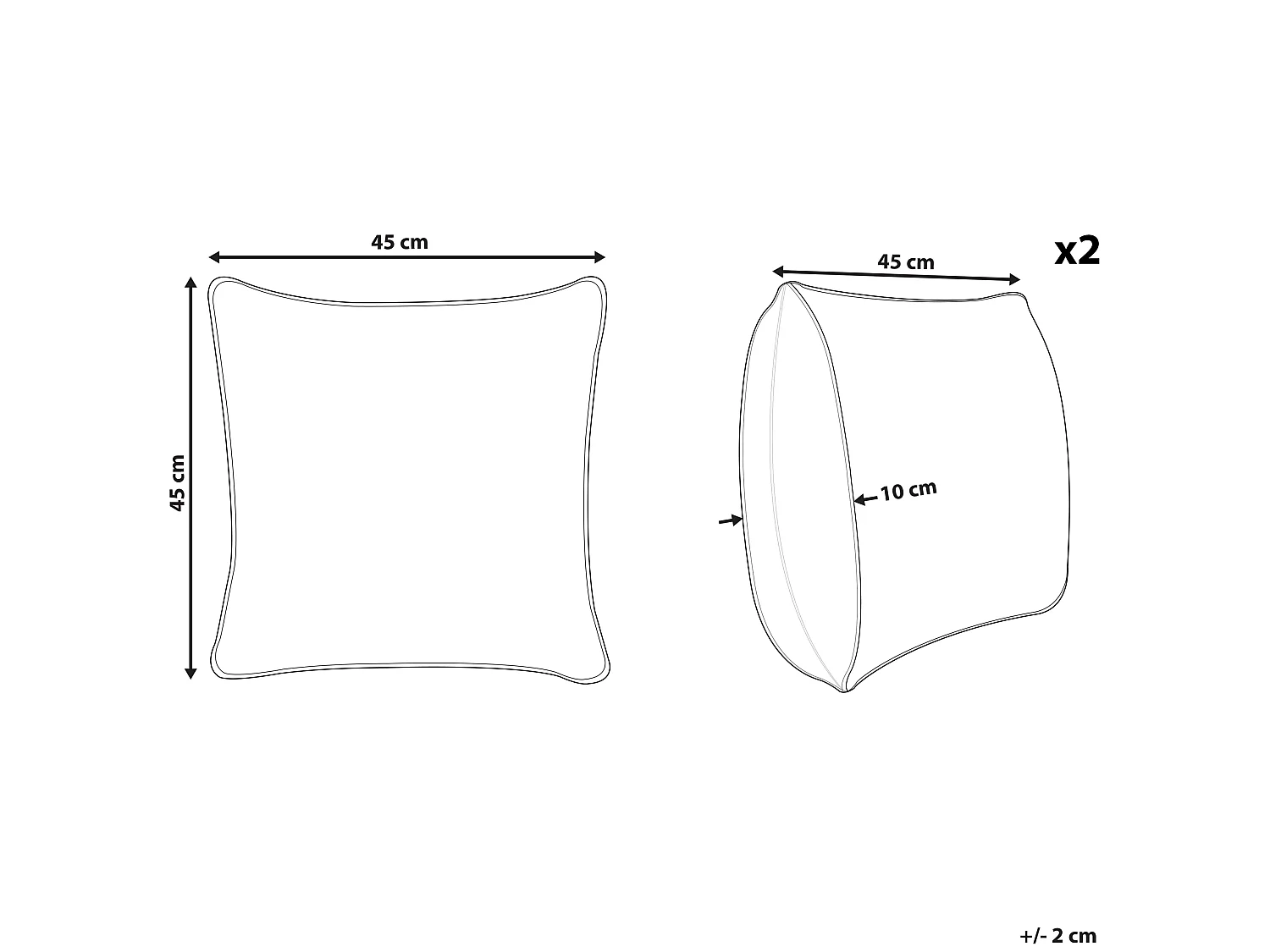 Set van 2 decoratieve kussens BENZOIN Katoen 45 x 45 cm Zwart Geometrisch patroon