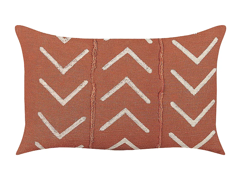 Coussin ALBIUM Coton 55 x 35 cm Orange Motif géométrique