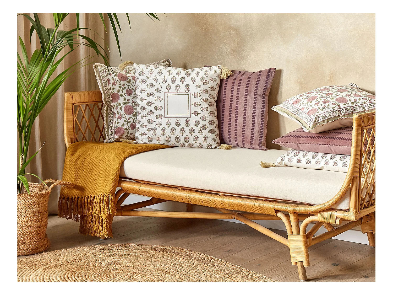 Set di 2 cuscini SETOSA Cotone 45 x 45 cm Multicolore Trama geometrica