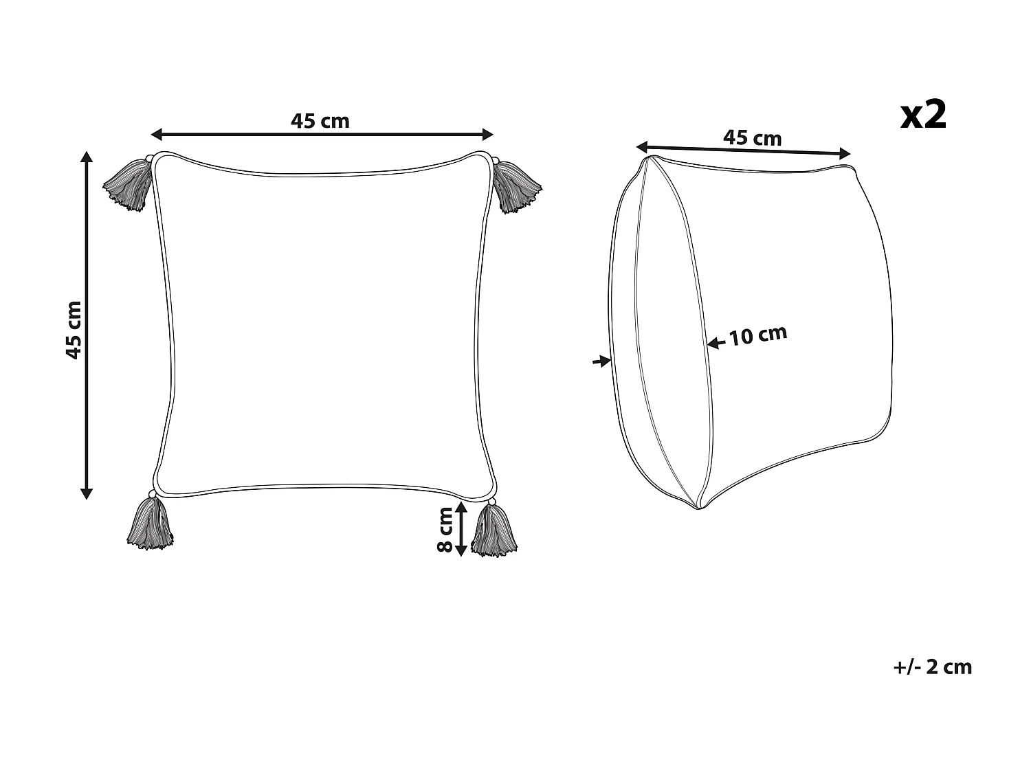 Set di 2 cuscini SETOSA Cotone 45 x 45 cm Multicolore Trama geometrica