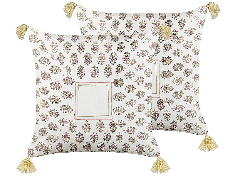 Lot de 2 coussins décoratifs SETOSA Coton 45 x 45 cm Multicolore Motif géométrique