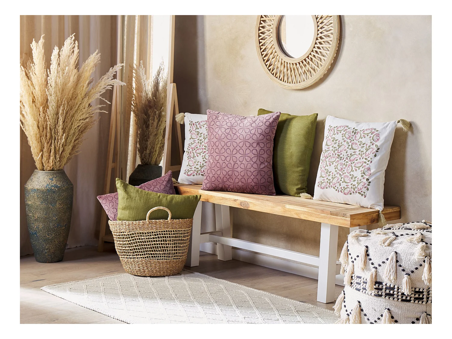 Conjunto de 2 almofadas decorativas CARISSA Algodão 45 x 45 cm Multicolor Padrão floral