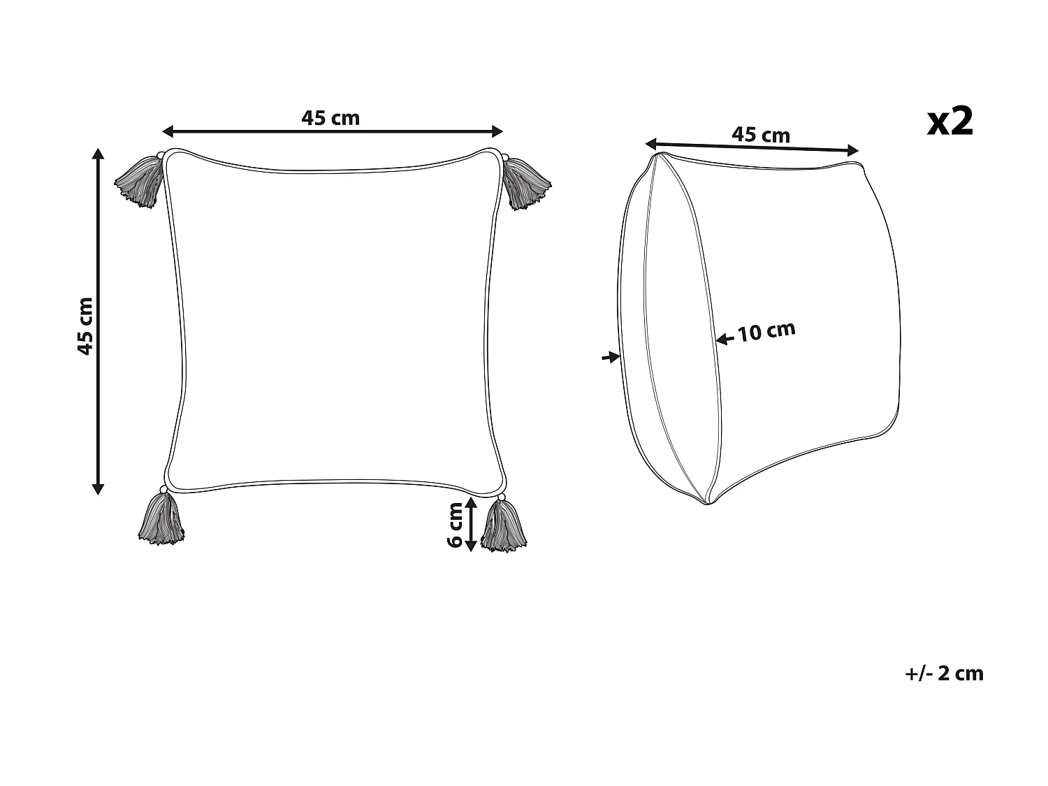 Conjunto de 2 almofadas decorativas CARISSA Algodão 45 x 45 cm Multicolor Padrão floral