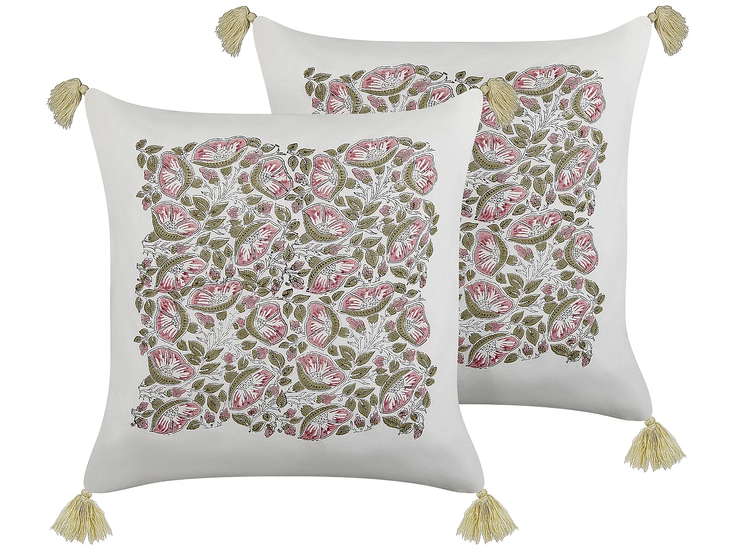 Lot de 2 coussins décoratifs CARISSA Coton 45 x 45 cm Multicolore Motif floral