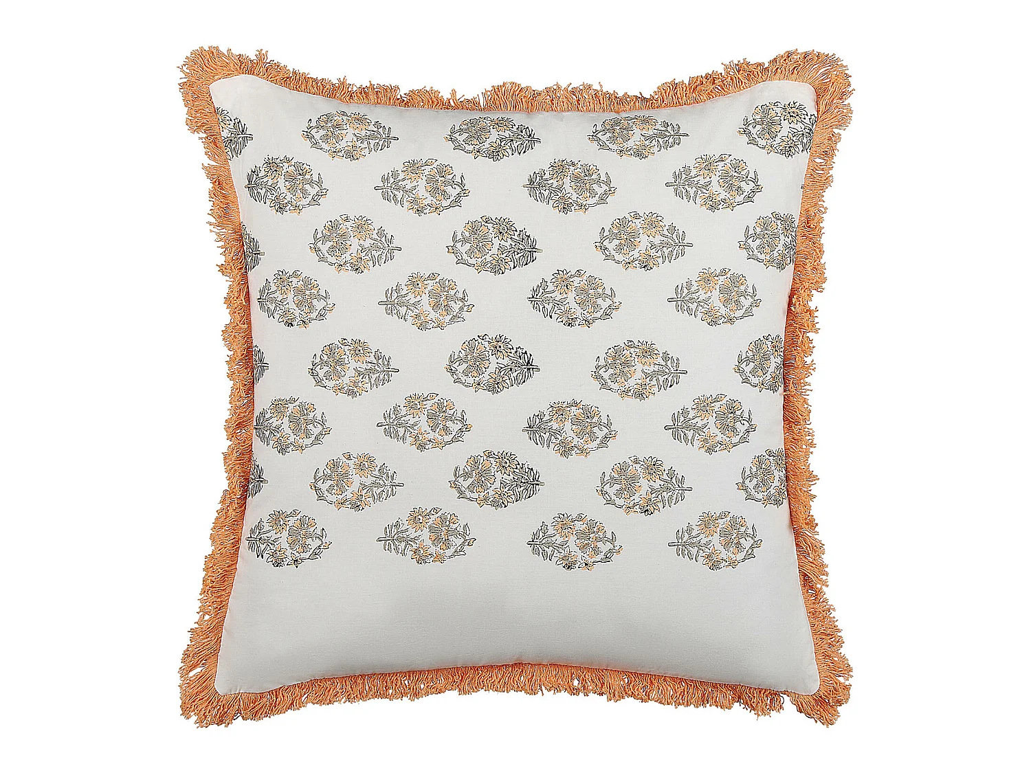 Poduszka dekoracyjna SATIVUS Bawełna 45 x 45 cm Pomarańczowy Wzór kwiatowy