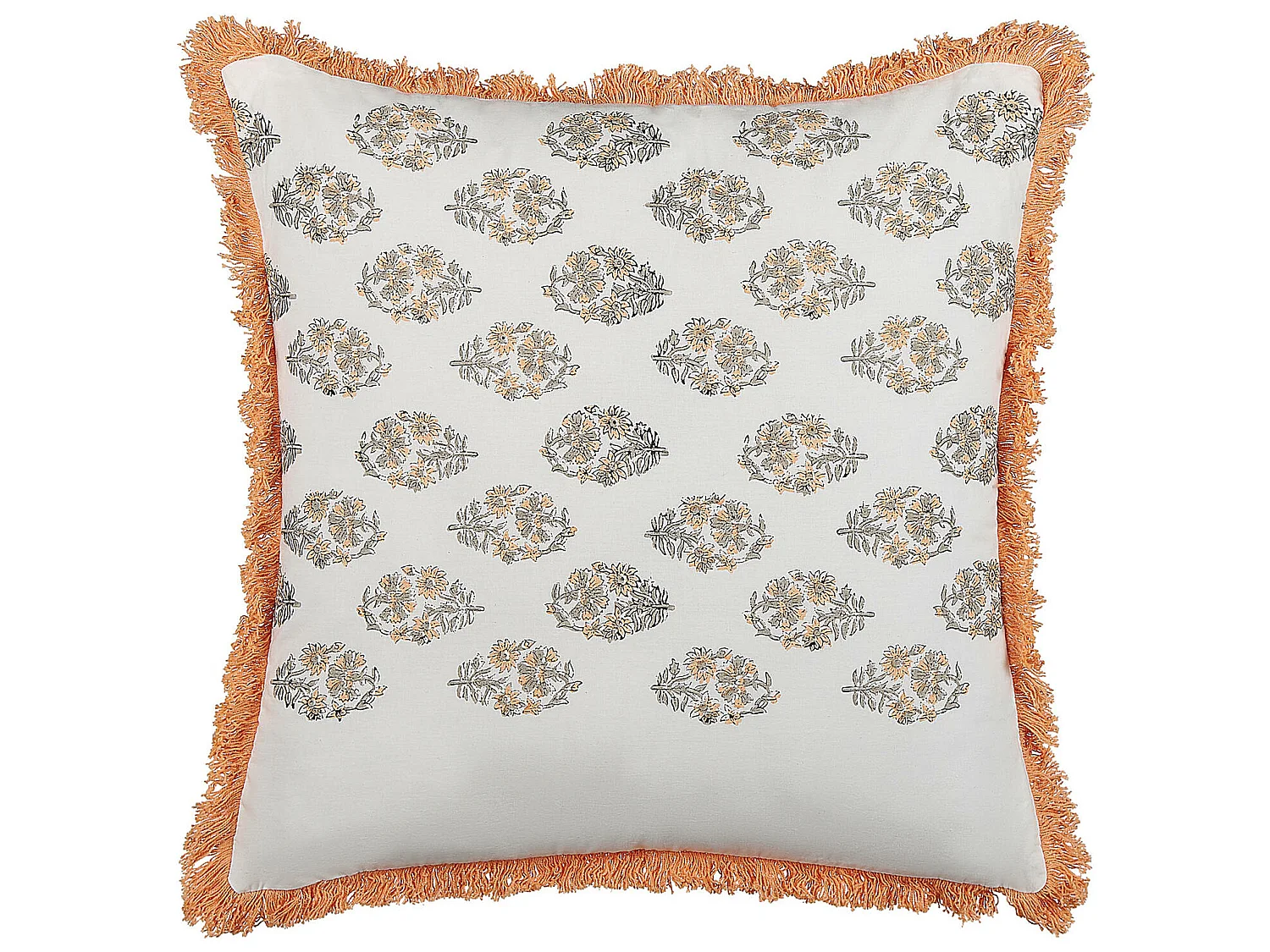 Coussin SATIVUS Coton 45 x 45 cm Orange Motif floral