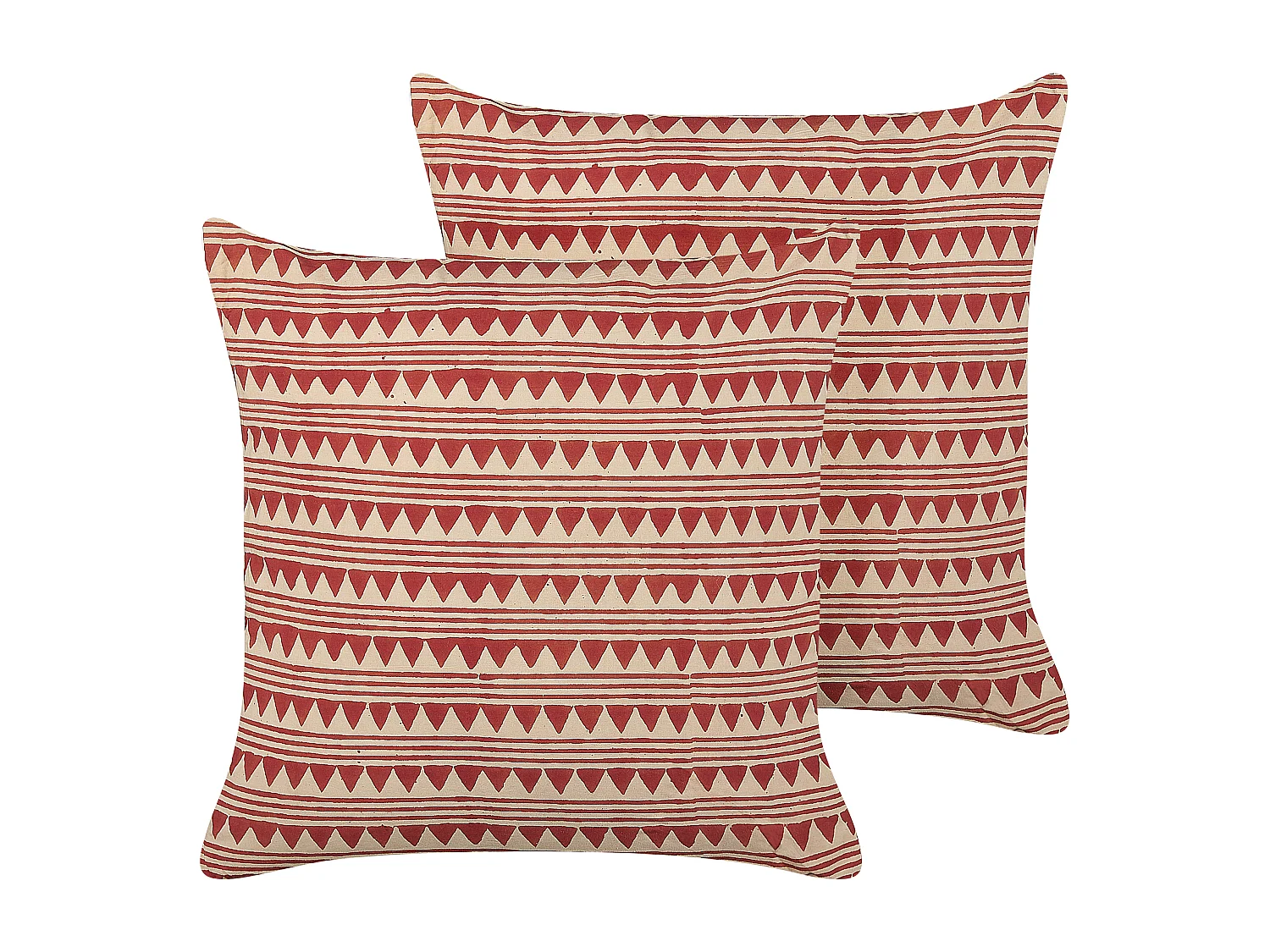 Lot de 2 coussins décoratifs DEGLUPTA Coton 45 x 45 cm Rouge Motif à chevrons
