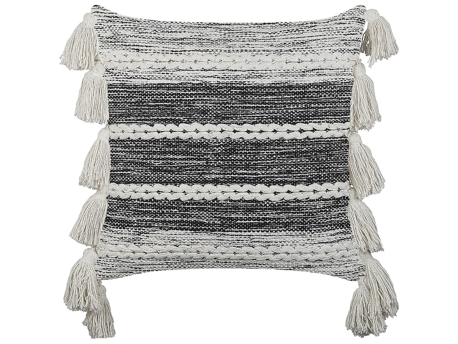 Coussin ROCHEA Coton 45 x 45 cm Noir À rayure