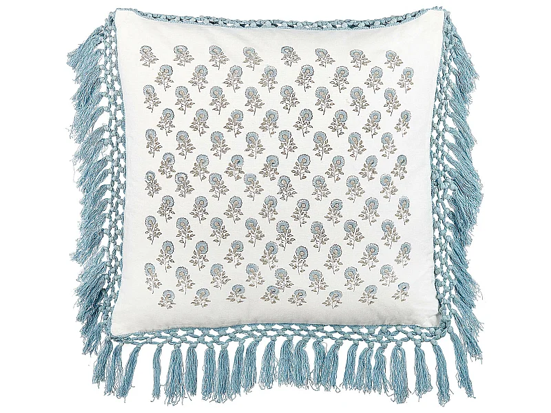 Cojín decorativo PALLIDA Algodón 45 x 45 cm Azul Patrón floral