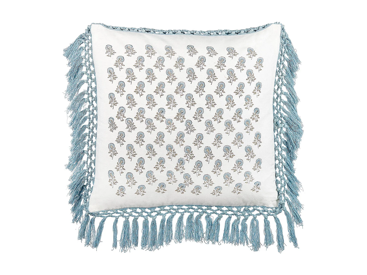 Coussin PALLIDA Coton 45 x 45 cm Bleu Motif floral