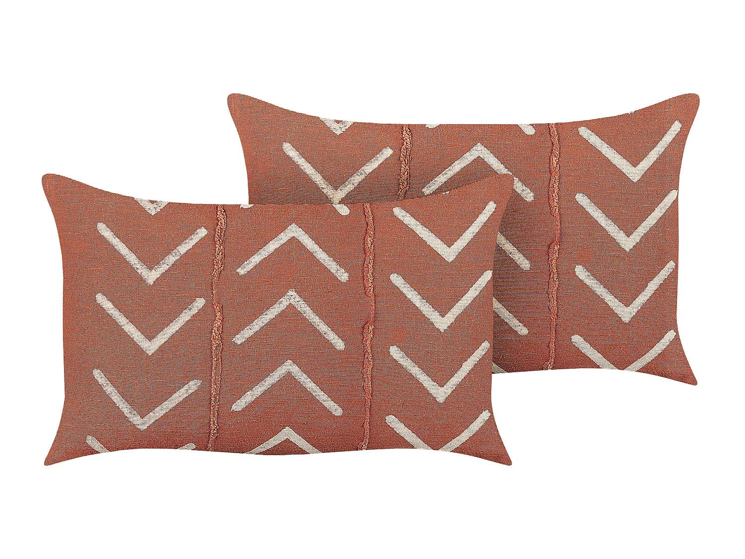 Conjunto de 2 cojines decorativos ALBIUM Algodón 55 x 35 cm Naranja Patrón chevrón