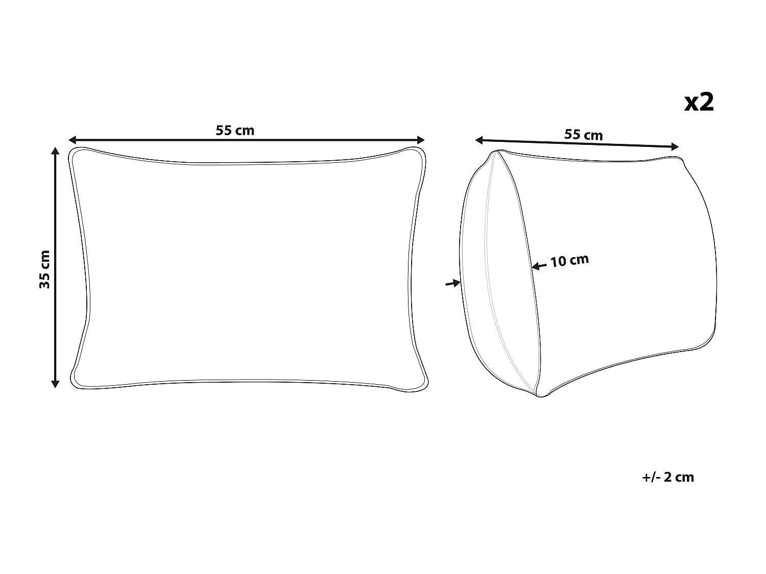 Conjunto de 2 cojines decorativos ALBIUM Algodón 55 x 35 cm Naranja Patrón chevrón