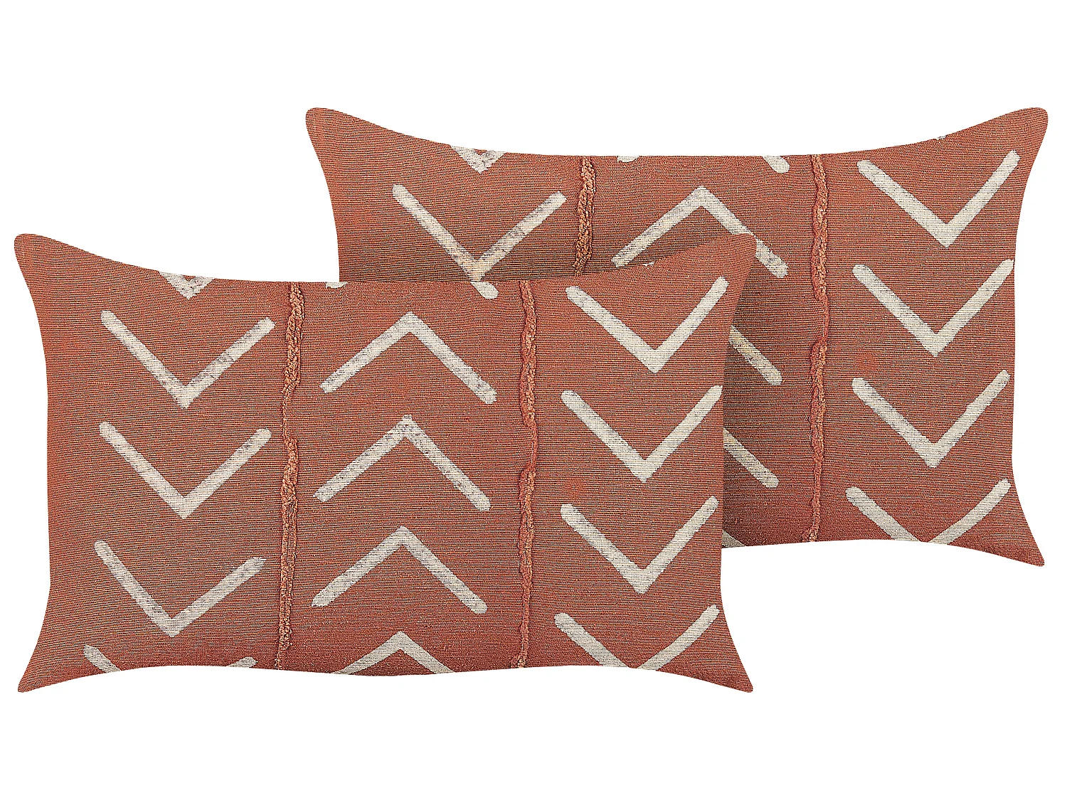 Set van 2 decoratieve kussens ALBIUM Katoen 55 x 35 cm Oranje Chevron patroon