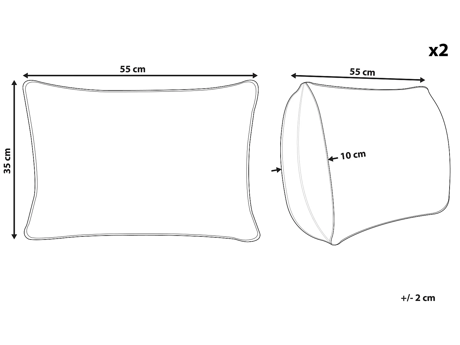 Set van 2 decoratieve kussens ALBIUM Katoen 55 x 35 cm Oranje Chevron patroon