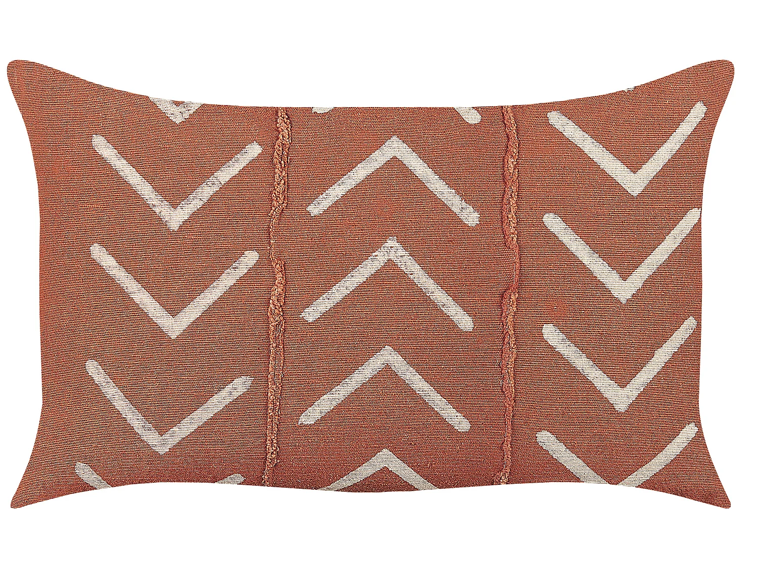 Lot de 2 coussins décoratifs ALBIUM Coton 55 x 35 cm Orange Motif à chevrons