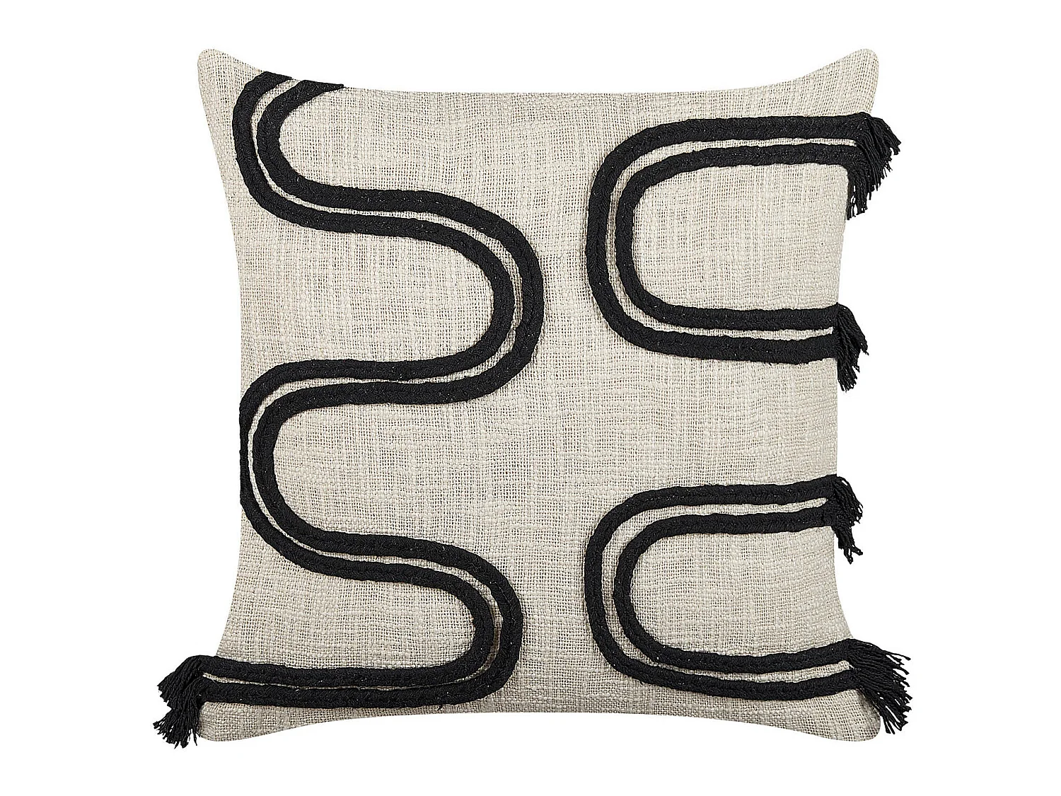 Coussin FUCHSIA Coton 45 x 45 cm Beige clair Motif géométrique