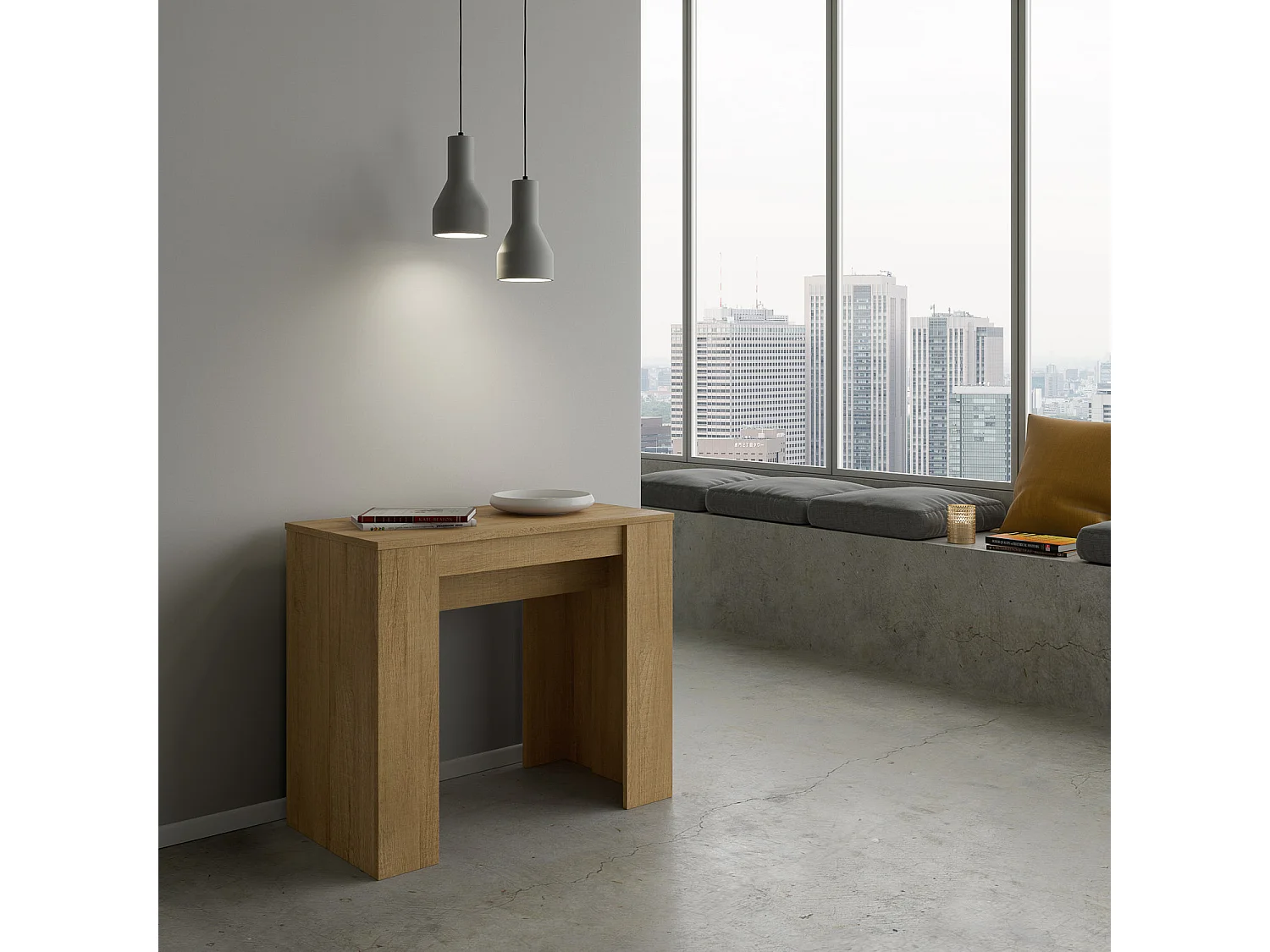 Consolle allungabile 90x48/308 cm Basic Quercia Natura