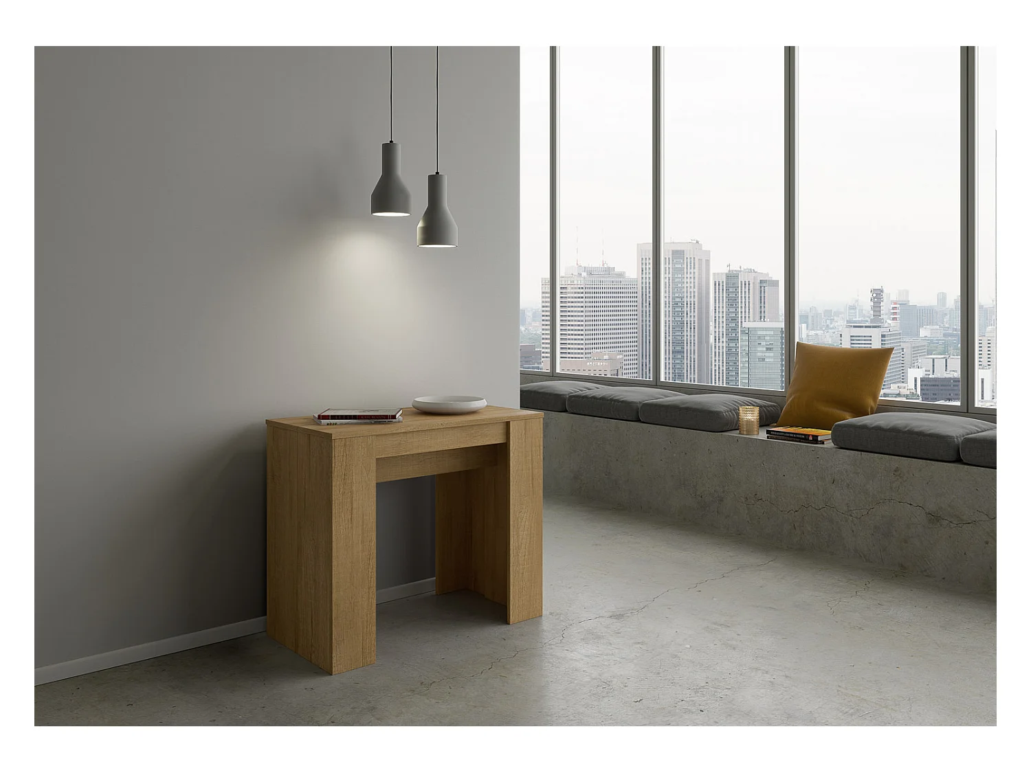 Consolle allungabile 90x48/308 cm Basic Quercia Natura