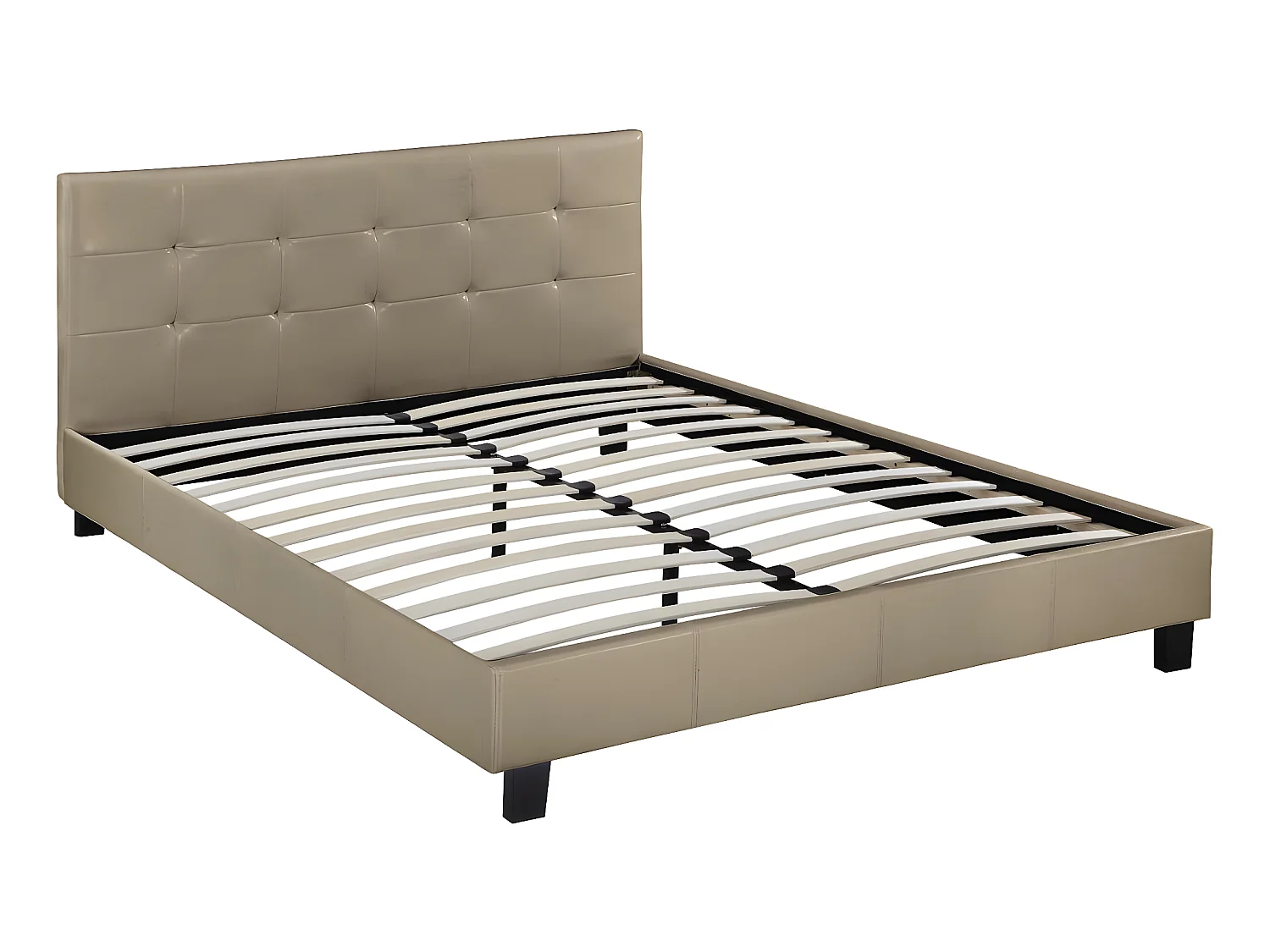 Lit double en pvc "Julia" - 160 x 200 - Taupe