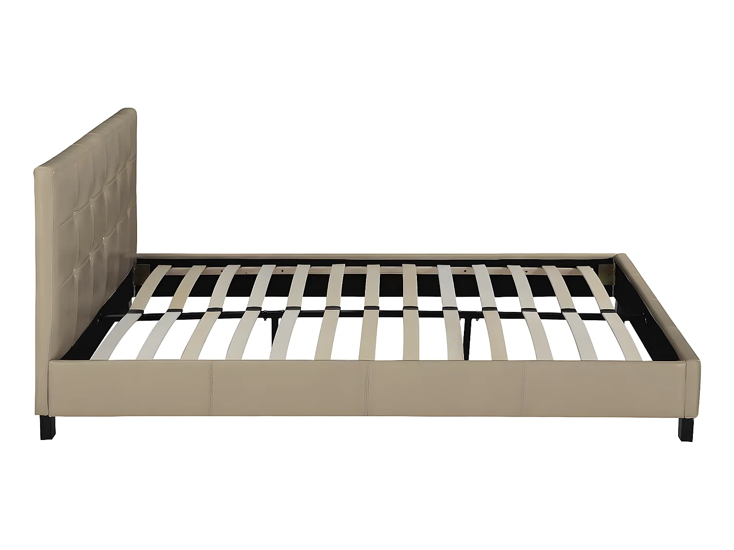 Lit double en pvc "Julia" - 160 x 200 - Taupe