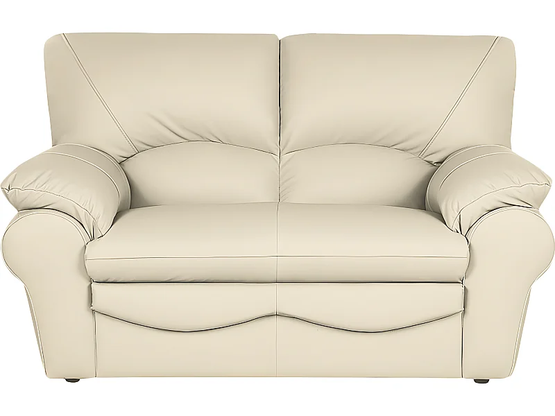 Canapé 2 places en 100% tout cuir italien vachette OSATIS, couleur beige