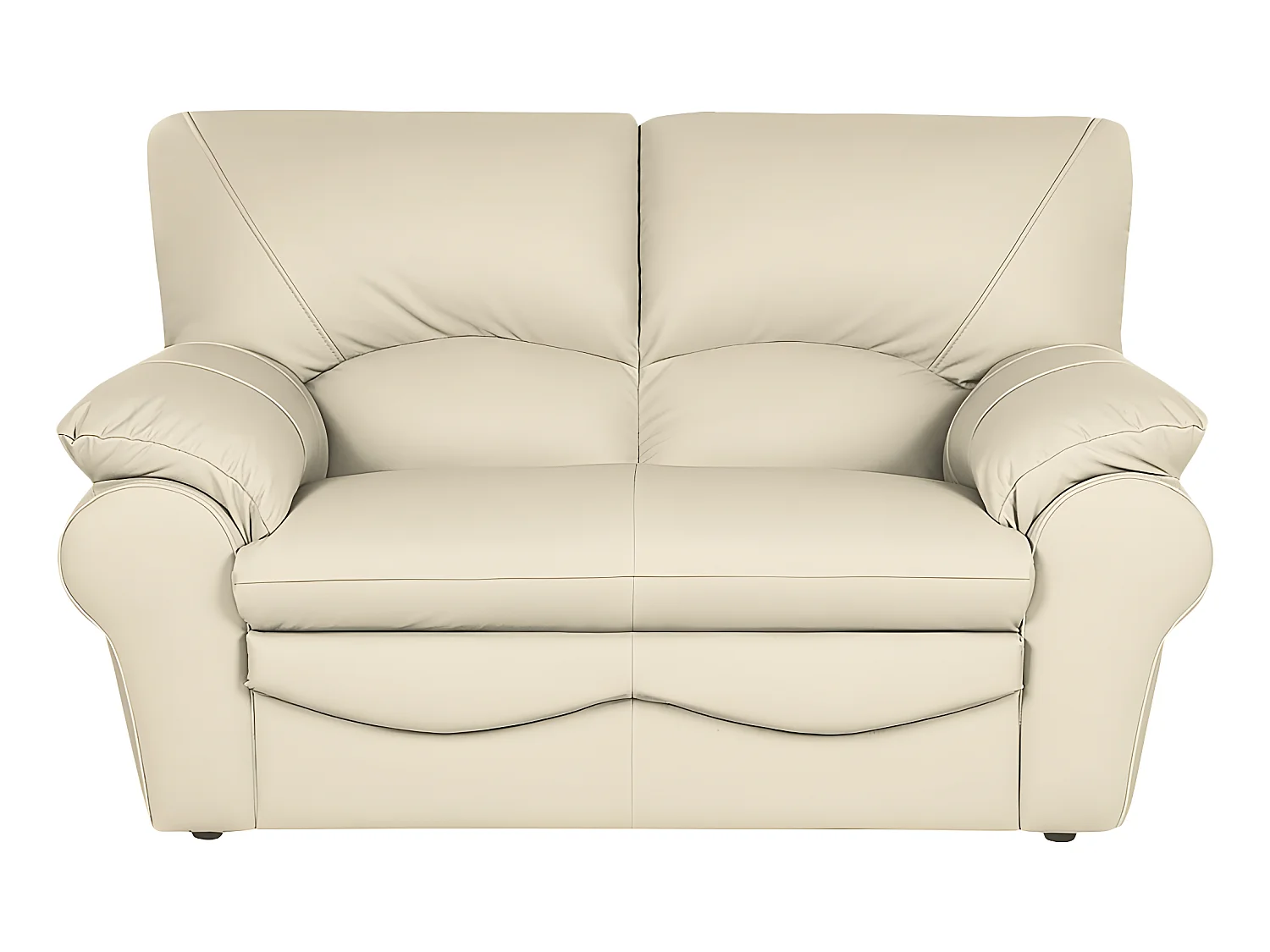 Canapé 2 places en 100% tout cuir italien vachette OSATIS, couleur beige