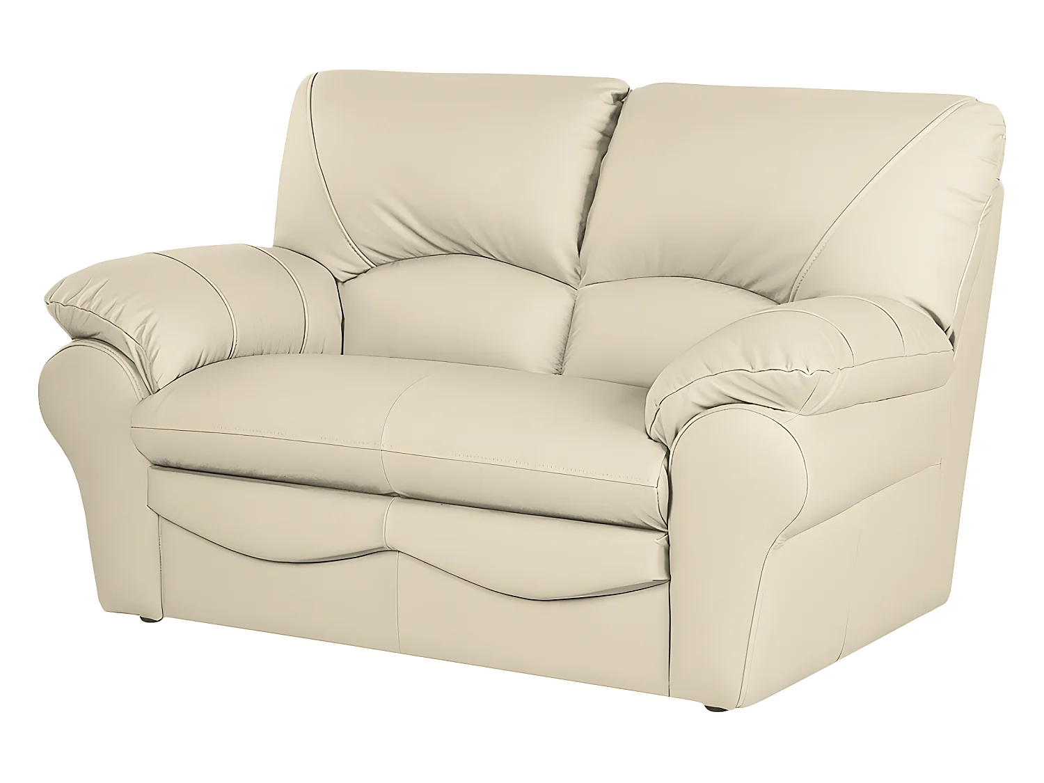 Canapé 2 places en 100% tout cuir italien vachette OSATIS, couleur beige