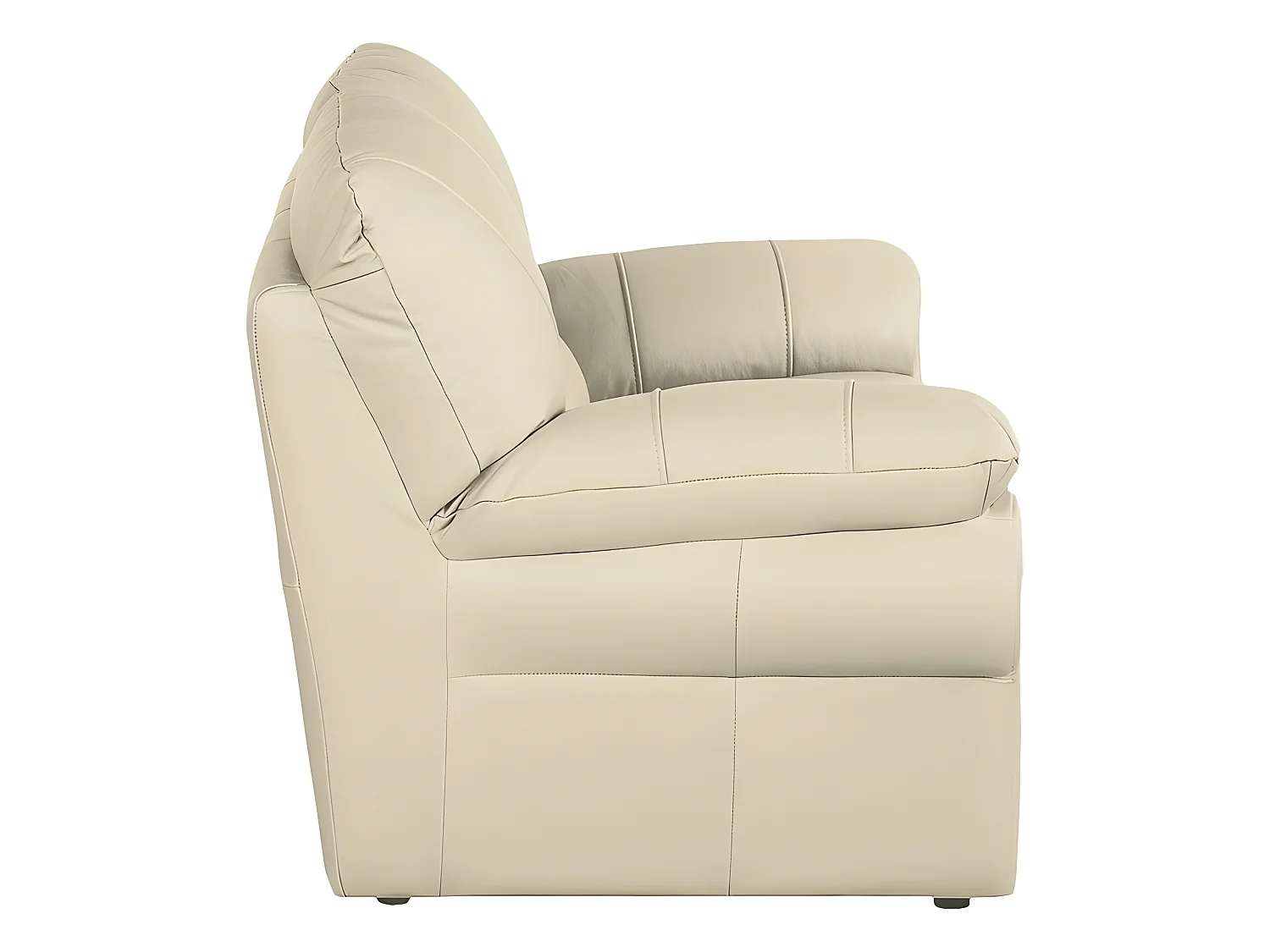 Canapé 2 places en 100% tout cuir italien vachette OSATIS, couleur beige