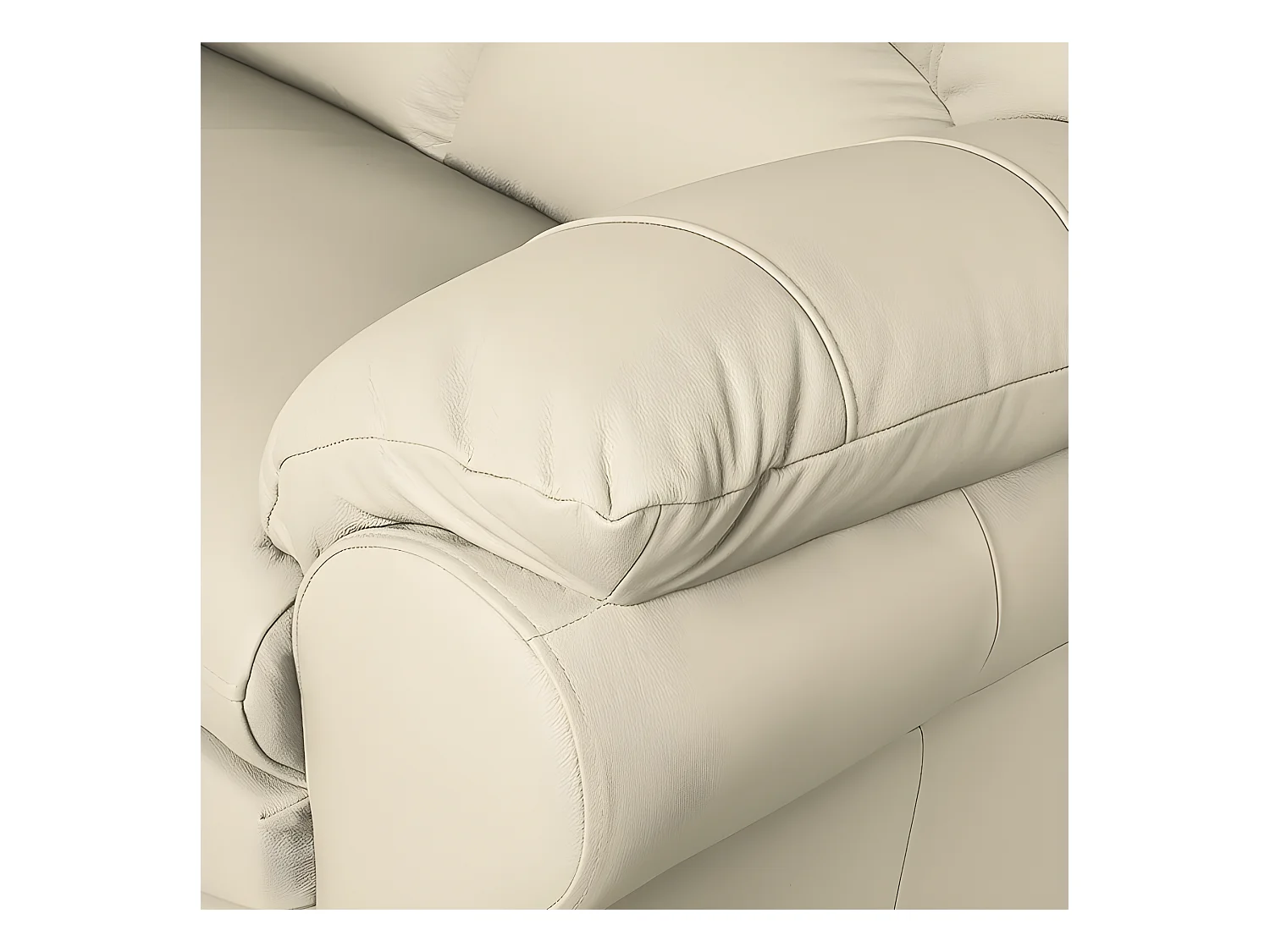 Canapé 2 places en 100% tout cuir italien vachette OSATIS, couleur beige