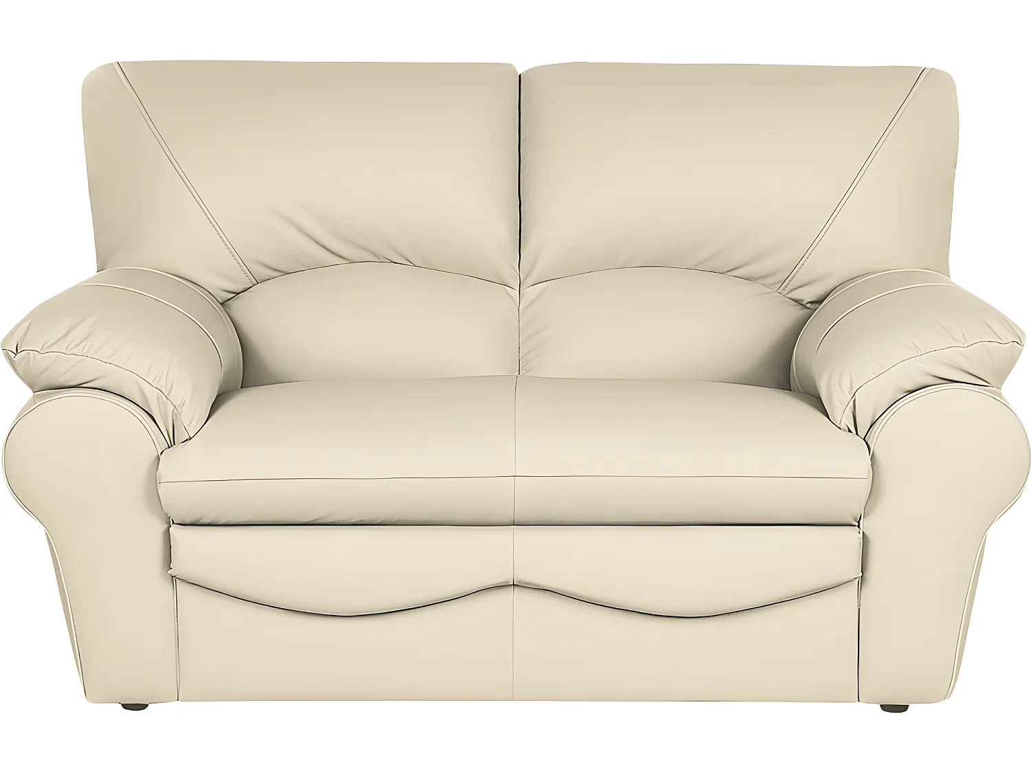 Canapé 2 places en 100% tout cuir italien vachette OSATIS, couleur beige