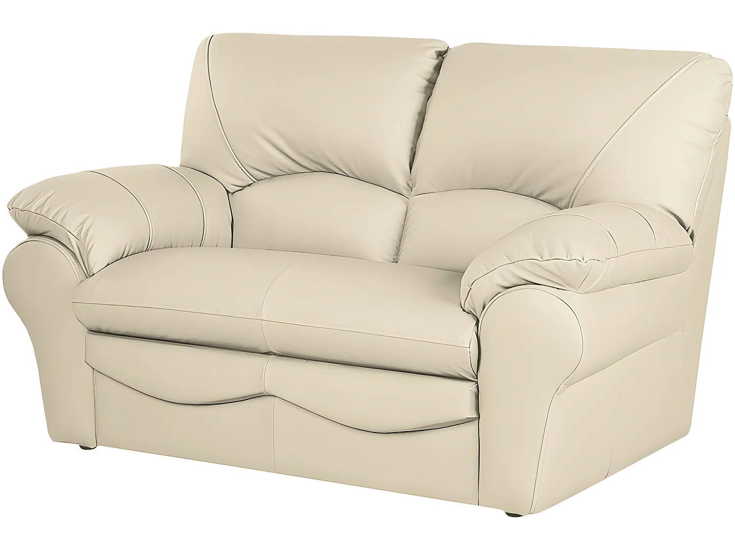 Canapé 2 places en 100% tout cuir italien vachette OSATIS, couleur beige