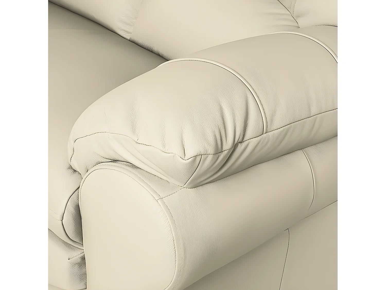 Canapé 2 places en 100% tout cuir italien vachette OSATIS, couleur beige